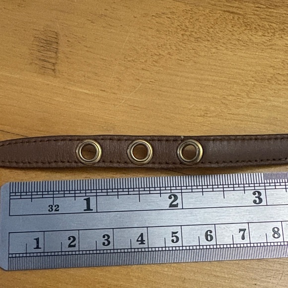 Miu Miu Brown Leather Bracelet Gold Buckle Heart Charm 6.5-7.5" - Picture 11 of 14